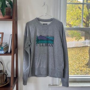 L.L.Bean Men’s Signature Heritage Sweatshirt Crewneck Grey Graphic Medium